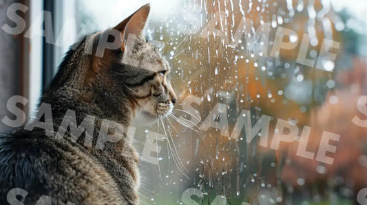 Digital Image Picture Photo Cat By The Window Wallpaper Background Dl0239