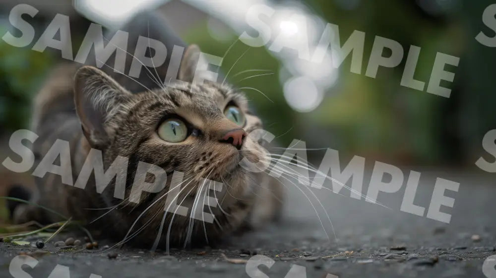 Digital Image Picture Photo Cat In Town Wallpaper Background Dl0445