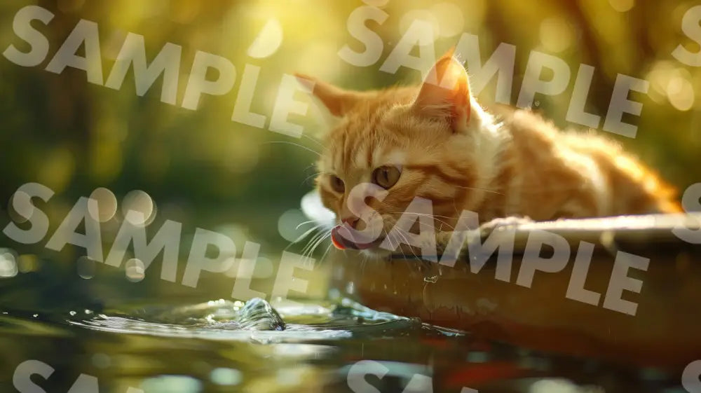 Digital Image Picture Photo Cat On The Boat Wallpaper Background Dl0259