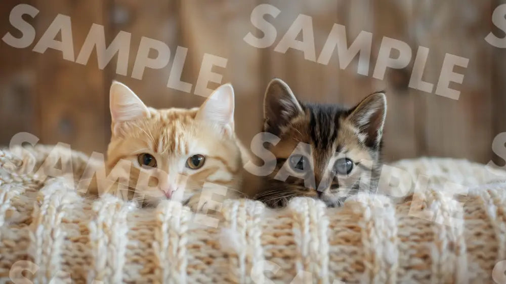 Digital Image Picture Photo Cat Two Kittens Wallpaper Background Dl0399