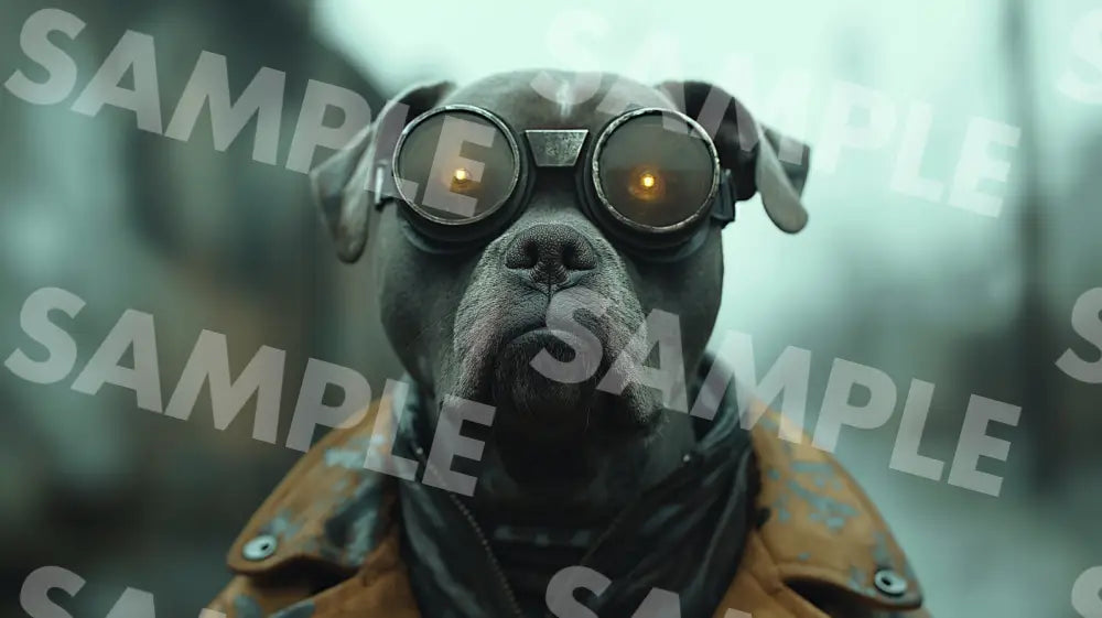 Digital Image Picture Photo Dog With Goggles Wallpaper Background Dl0104