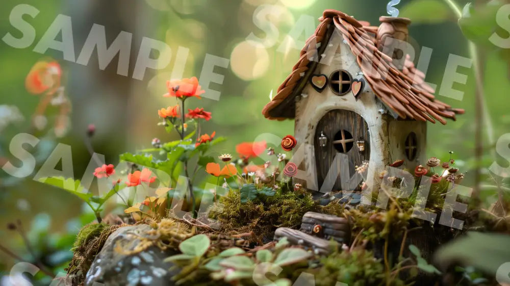 Digital Image Picture Photo Fairy House Wallpaper Background Dl0262