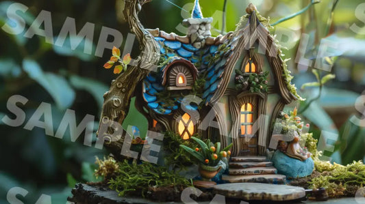 Digital Image Picture Photo Fairy House Wallpaper Background Dl0264