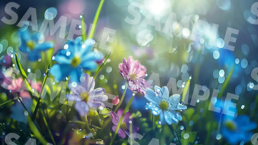 Digital Image Picture Photo Flower And Rain Wallpaper Background Dl0714