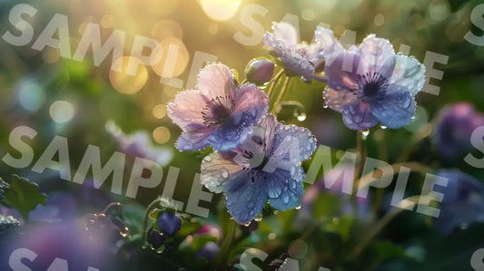 Digital Image Picture Photo Flower And Rain Wallpaper Background Dl0716