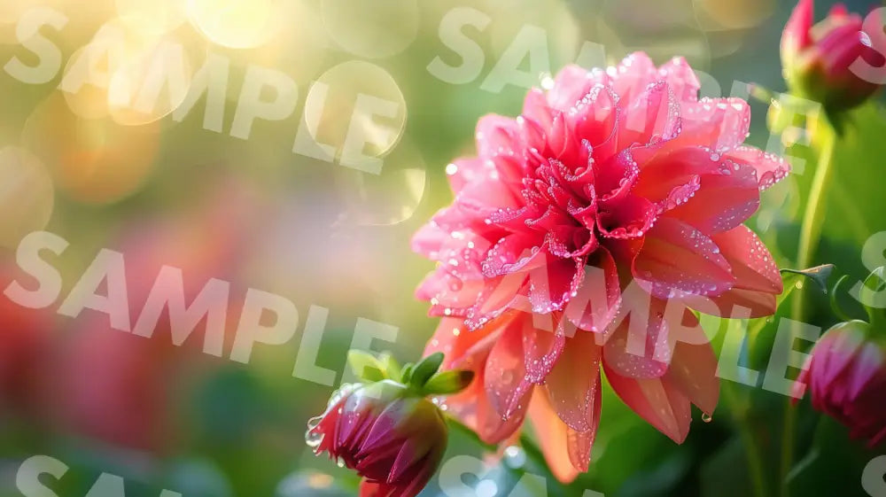 Digital Image Picture Photo Flower And Rain Wallpaper Background Dl0717