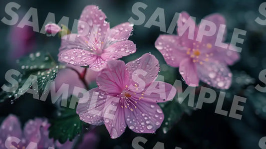 Digital Image Picture Photo Flower And Rain Wallpaper Background Dl0719