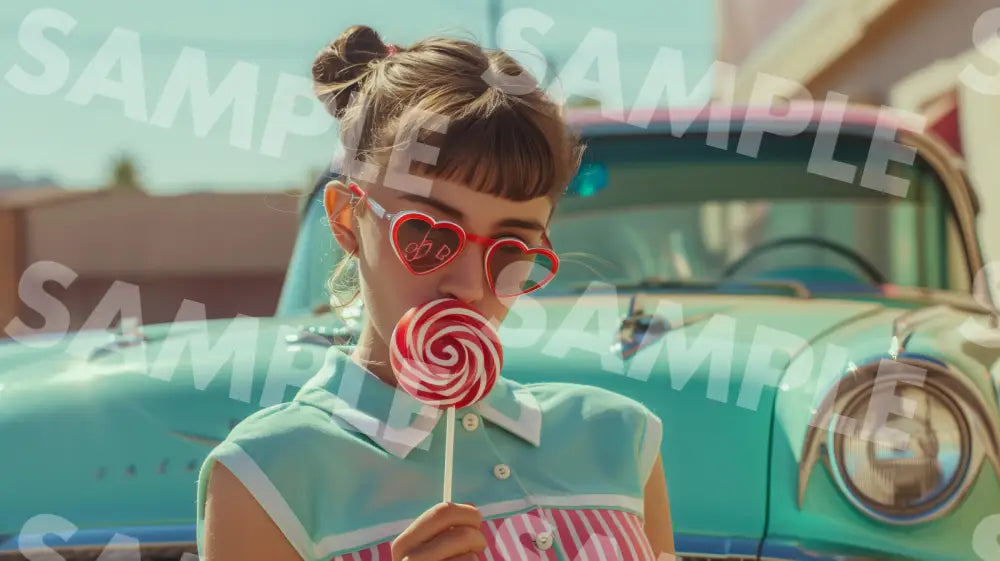 Digital Image Picture Photo Girl And Lollipop Wallpaper Background Dl0400