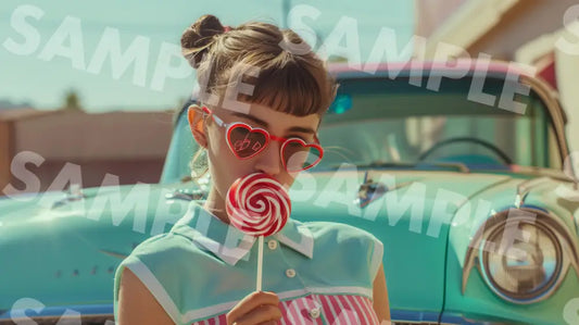 Digital Image Picture Photo Girl And Lollipop Wallpaper Background Dl0400