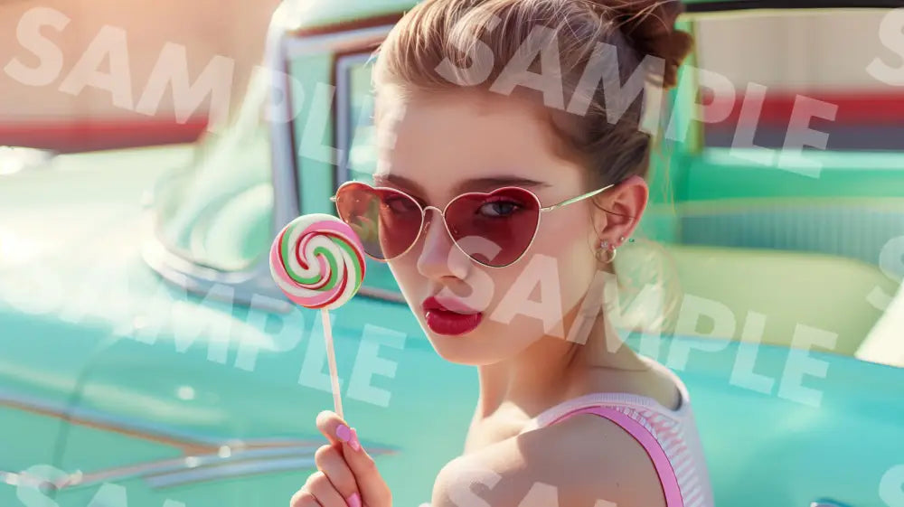 Digital Image Picture Photo Girl And Lollipop Wallpaper Background Dl0401