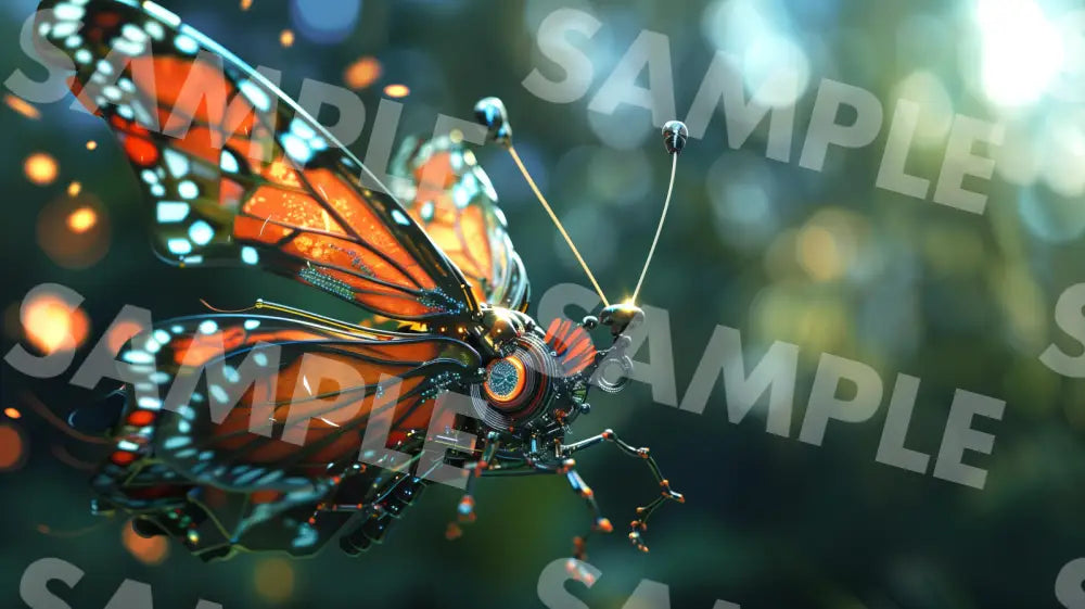 Digital Image Picture Photo Mechanical Butterfly Wallpaper Background Dl0246