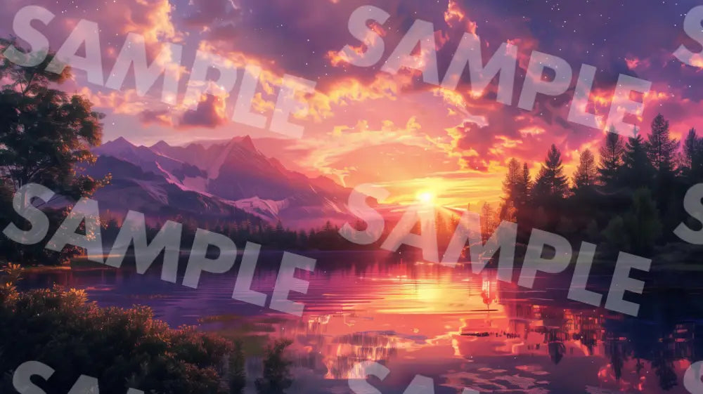 Digital Image Picture Photo Scenery Sunrise Lake Wallpaper Background Dl0143